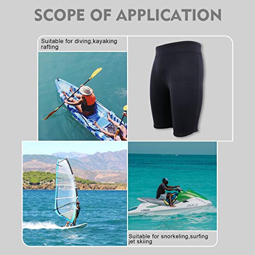 Neoprene Shorts Women Men, Wetsuit Pants For Water Sports Lake Ocean Pool Swimming Surfing Snorkeling Floating Canoeing Aerobics Diving Kayaking (Black For Men, Xx-Large) #TOP5
