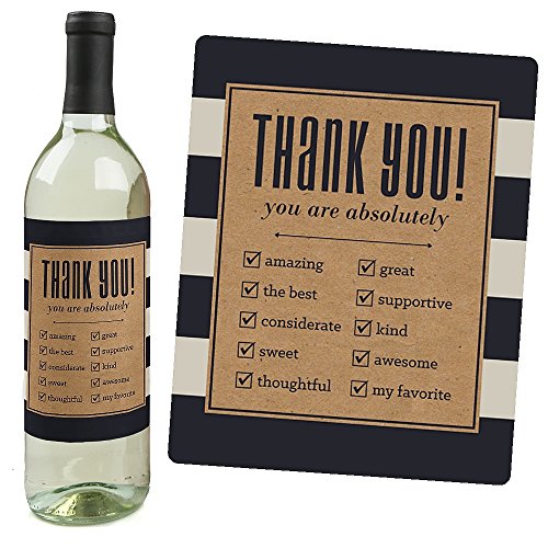Thank You - Thank You Gift For Women - Wine Bottle Label Stickers - Set Of 4 #TOP3