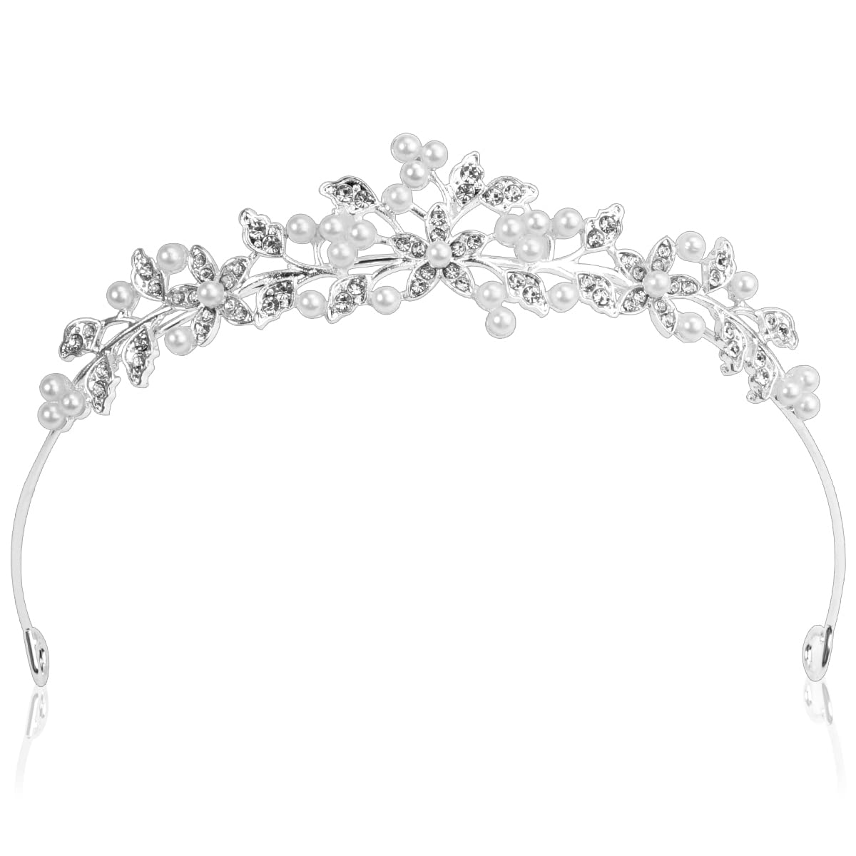 Jinsion Coronas Tiaras de Novia, Cristal Tiaras Coronas para Mujer Niñas, Corona de Princesas Tiaras de Novia Tiaras para Boda Plata Tiaras y Coronas para Cumpleaños, Bodas, Desfile, Graduación Fiestas