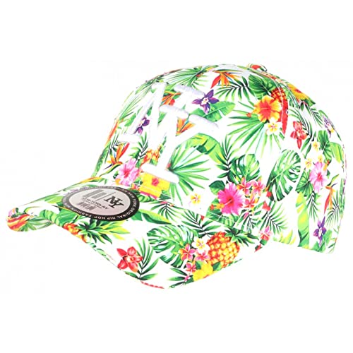 Casquette baseball enfant 7-12 ans réglable avec motif fleurs jaunes