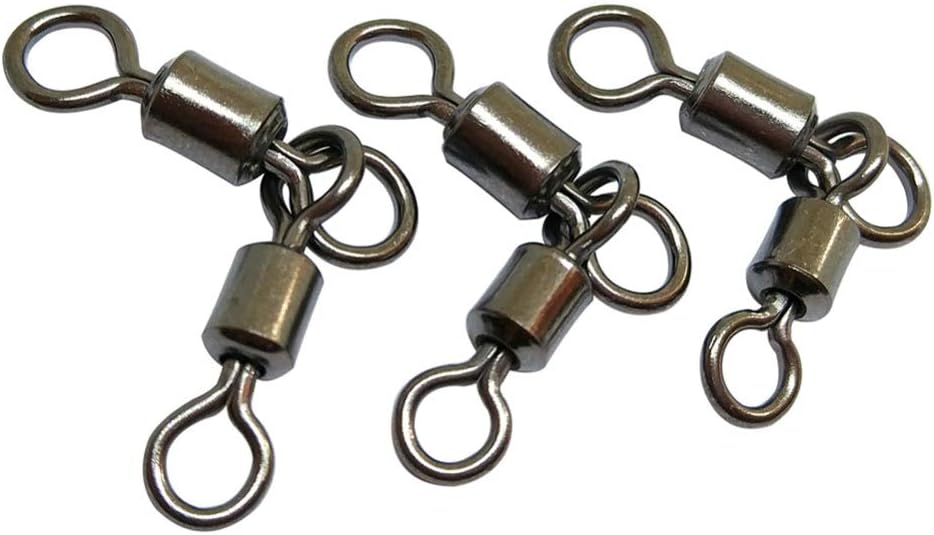 100 PCS 3 Way Fishing Rolling Crane Double Swivels Snap Saltwater Freshwater Carp Bass Crappie Fishing Lure Connector