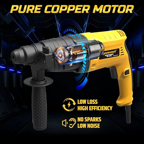 Image of TOMAHAWK THY-4405 Rotary Hammer - Multipurpose Hammer Drill Machine for Drilling and Chiseling - 1300rpm 800W Rottary Hammer Machine - 20mm | Heavy Duty & Durable Build