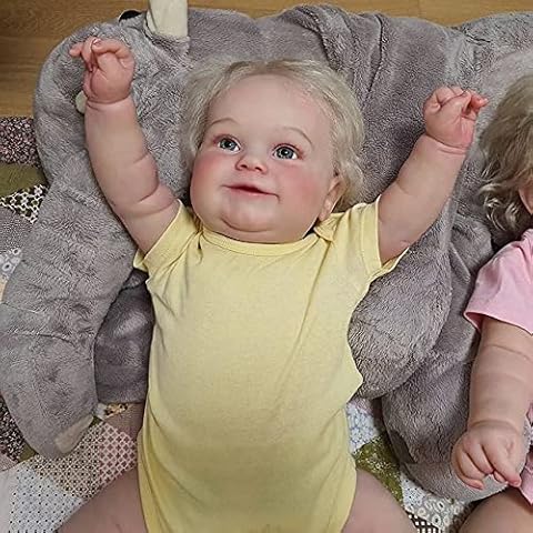 iCradle Reborn Baby 20 inch 50cm Reborn Maddie in Twins Blonde Hair Boy Doll Soft Cuddly Body Lifelike Baby Doll Paint with Genesis Paint Visible Veins Collectible Art Doll (YELLOW) Cover