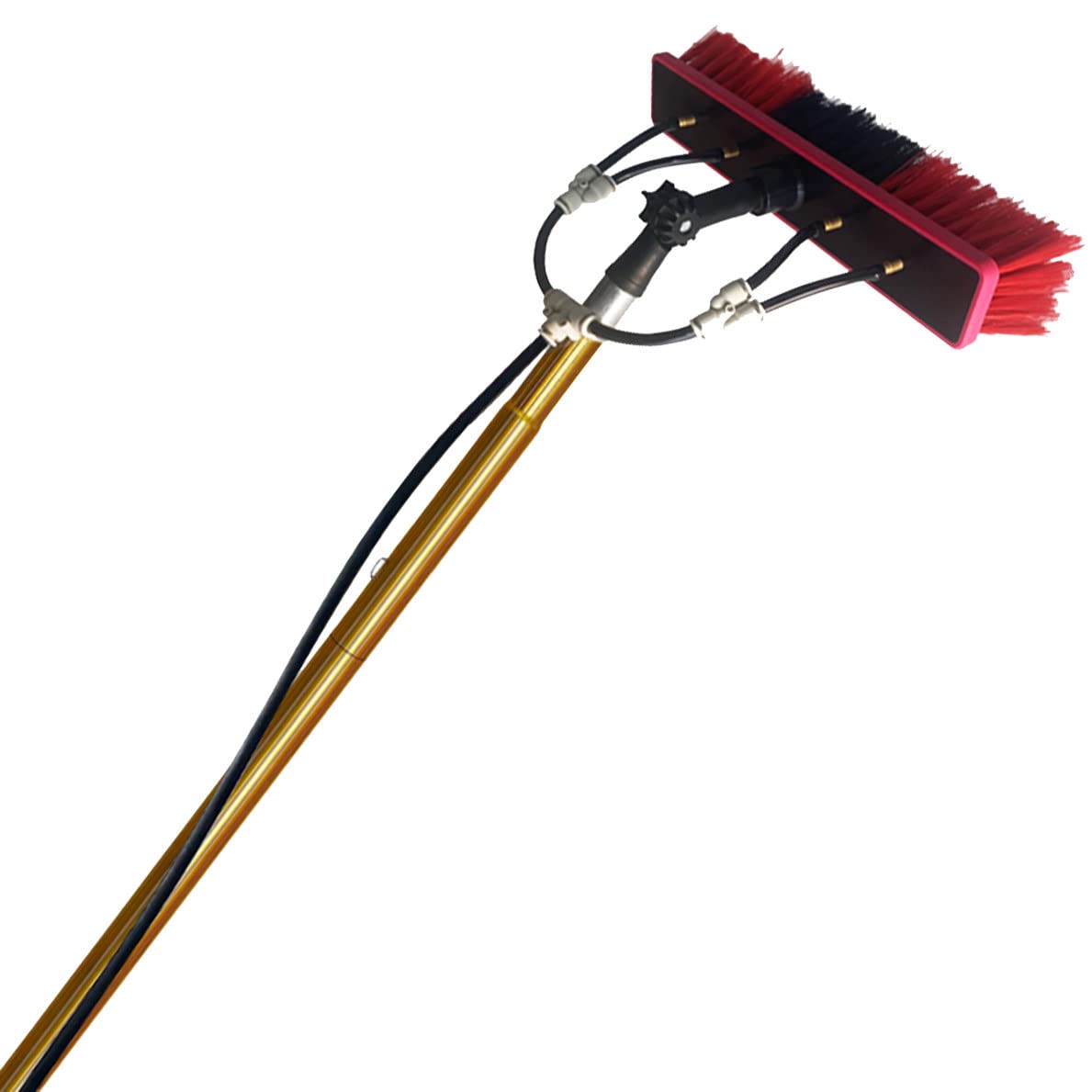 Aioneer Water Fed Pole Kit Window Cleaning Brush Solar Panel Cleaning Kit With Extension Pole High Window Cleaning Kit Professional Telescoping Pole/24Ft/7.2M-35cm Brush -7M/24FT
