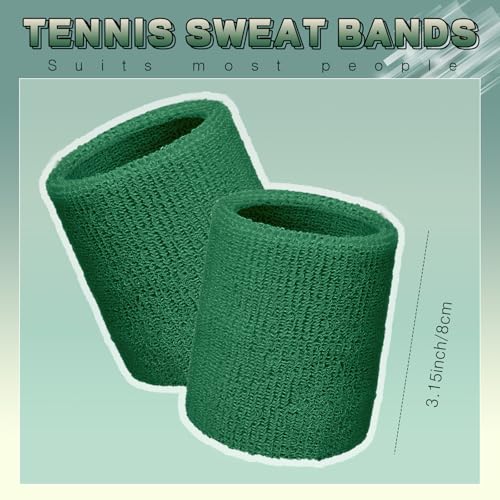 Image of Bememo 12 Pack Wristbands Sweatband for Women Men, Neon Colored Sport Wrist Bands, Tennis Football Basketball Sweatbands, Moisture Wicking Arm Bands for Working Out