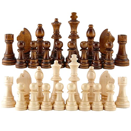 Schach 32 stücke Holzschachfiguren Komplette Schachmänner Internationaler Wort Schach Set Schach-Stück Unterhaltung Zubehör Chess (Color : 4 Zoll)