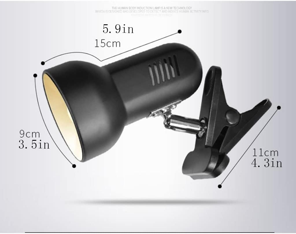YYDS Desk lamp Stainless Steel 360-Degree Adjustable Clip-On Eye Protection Desk Lamp is Suitable for Reading and Learning (15 * 9 * 11 cm) Desk Light (Color : White, Size : White Light)