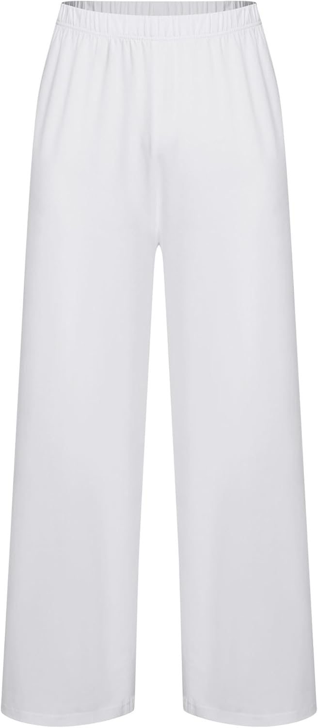 Linjinx Mens Liturgical Worship Dance Pants Solid Color Lyrical Dance Elastic Waistband Trousers