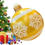 Yaztauho Decoración Navideña Inflable para Exterior | Inflables De Navidad De PVC | Bola Grande Impermeable De 60 Cm para Parque Jardín Árbol Techo Patio | Fiestas Navideñas