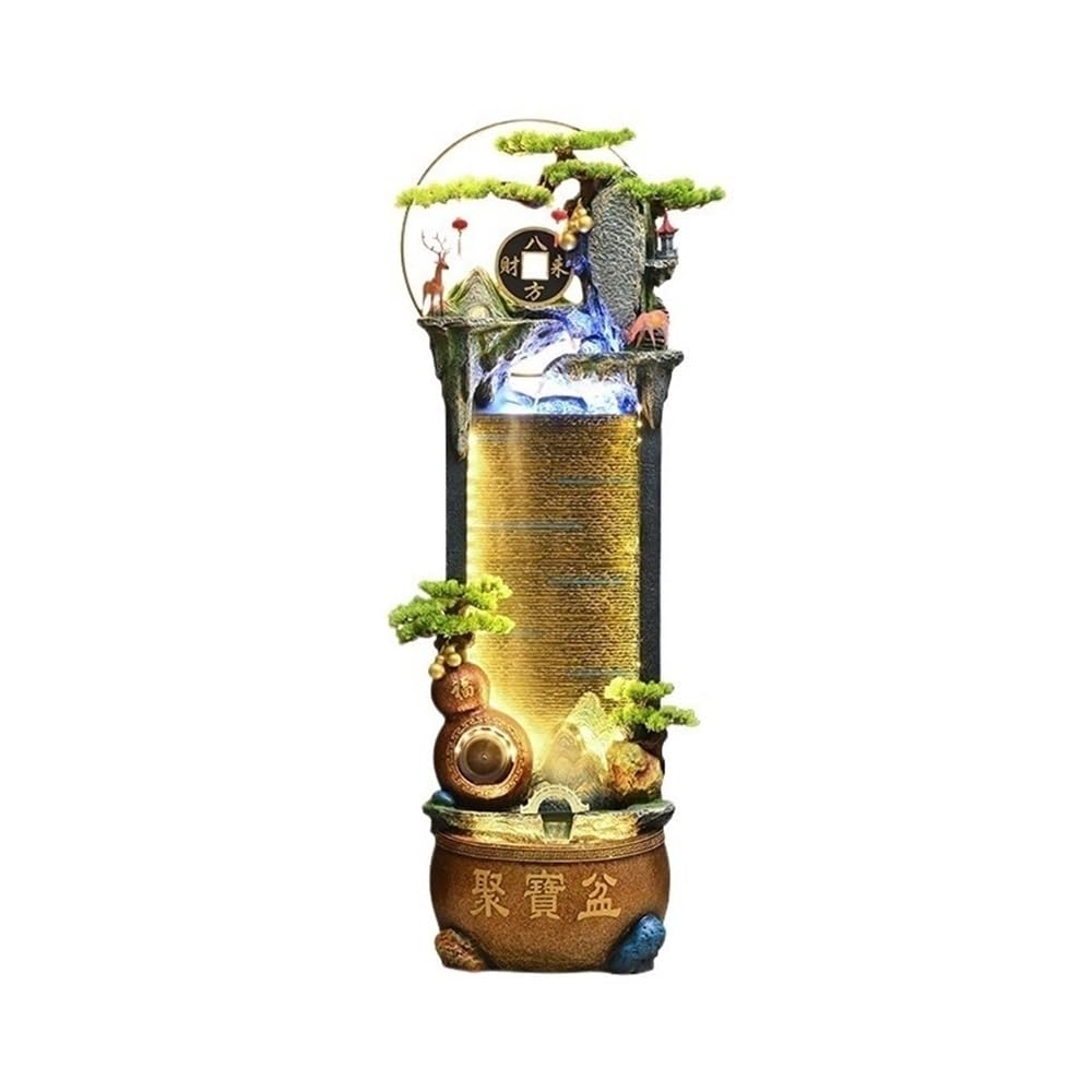 Garden Imitation of Stone Rockery Shaped Waterfall Fountain - Water Landscape Decoration for Offices, Living Rooms, Terraces, and Entrances Pond