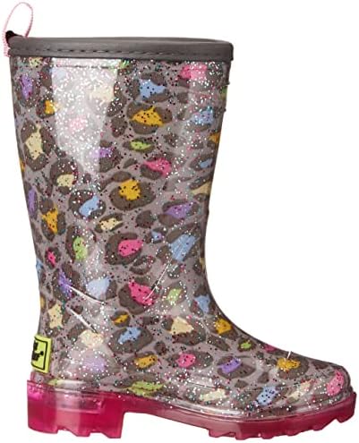 Western Chief Warm Lined PVC Lighted Rain Boot, Leopard, 11 US Unisex Little Kid | Image 5