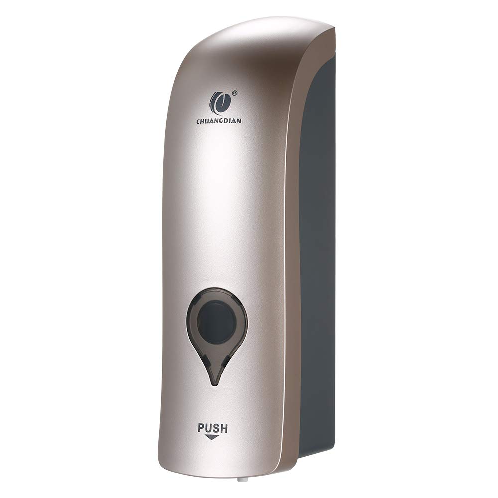 Decdeal 300ml Manual Wall Mounted Shower Dispenser, No Drilling, Shower Gel, Shampoo, Sanitizer, ABS, Champagne Gold