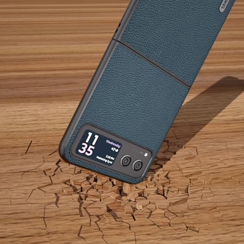 Coque en cuir véritable pour Motorola Razr 40, étui rigide chic vert - 5