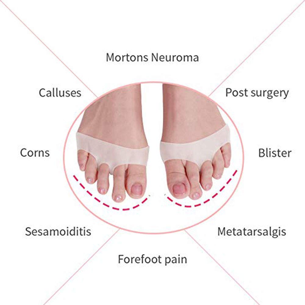 Pedimend - Cuscino per avampiede traspirante, in gel, per scarpe con tacco alto, per uomini e donne, cuscinetti in gel per scarpe in gel, inserti per metatarsalgia, perfetti per corridori, 2 paia.,