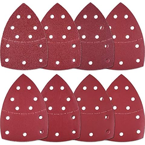 SIQUK 80 Stück Schleifpapier Schleifblatt für Klettverschluss Verschiedene Sorten 60/80/120/180/240/320/400/800 für Multi-Sander PSM 100A, PSM 200 AES, PSM 18 und alle oszillierenden Multi-Tools Cover