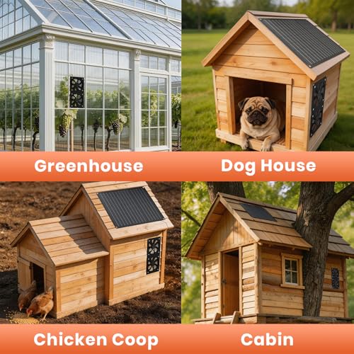 Image of FlexSolar 12W Solar Panel Powered Fan Kit, Dual Waterproof IP65 Fans, 2500RPM High Speed, Solar Exhaust /Intake Fan for Chicken Coop, Greenhouse, Dog House, Pet House, Outdoor Shed Ventilation