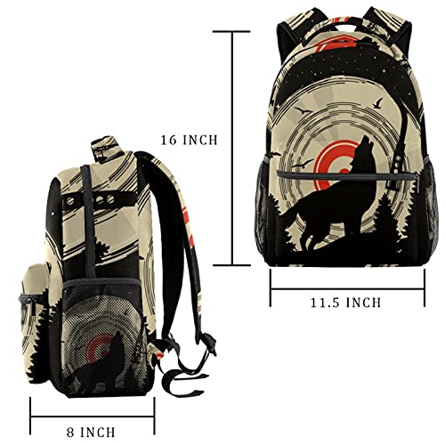 Sac à dos d'école mixte multicolore motif grenouilles style décontracté chic