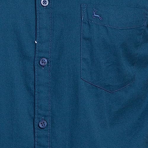 Image of Parx Men's Pure Cotton Solid Pattern Slim Fit Semi Cutaway Collar Full Sleeve Casual Shirt