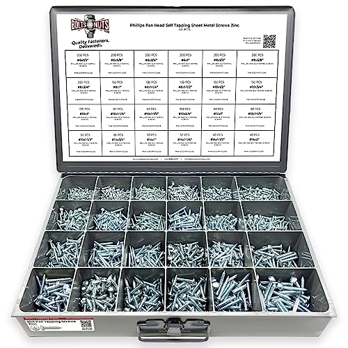 Kit tornillos autorroscantes pan Phillips zinc 2841 pzas