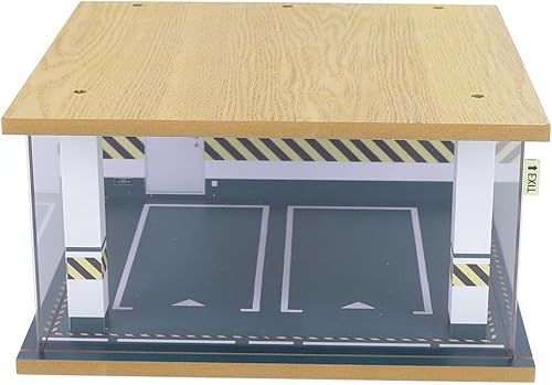 Miniatura 3 de OUKANING Vitrina de garaje para coche a escala 124 con cubierta acrílica transparente e iluminación LED para 2 plazas de estacionamiento, estuche,