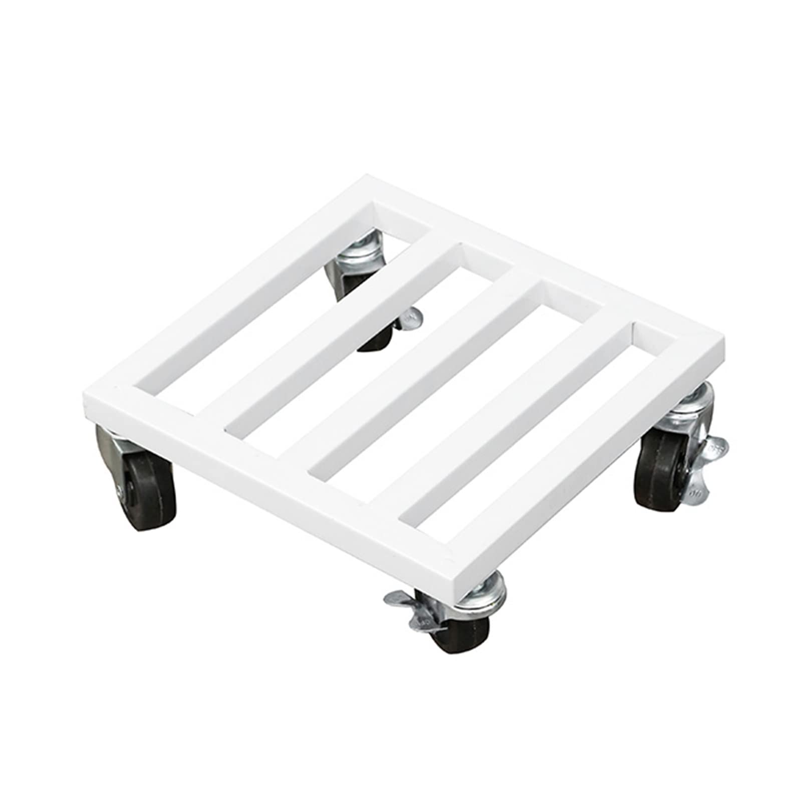 Plataforma Rodante ZHAOHUI Plataformas De Carga Tubo De Acero Antióxido Base Móvil De Macetas con Freno Rueda De Nylon 50 Kg De Servicio Pesado, 6 Tamaños (Color : White, Size : 40x40cm)