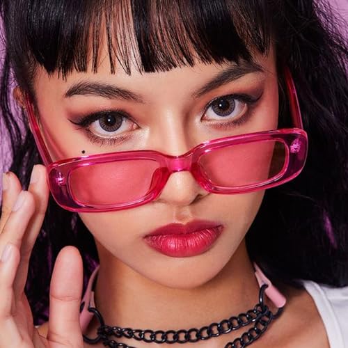 40 Pack Rectangle Sunglasses for Women Retro Colored Square Glasses Bulk 90s Vintage Eyewear Uniex Adults2