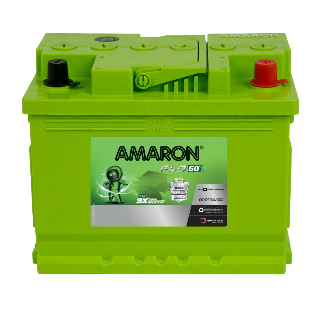 Amaron Flo Series Hi Life Car Battery - Amaron Flo - Flo DIN45 with Warranty- 60 Months (30 Months Free + 30 Months Pro Rata)