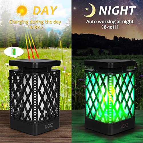 Mgkz Solar Lanterns Outdoor Waterproof Hanging Solar Lights Color Changing & Fixed 9 Modes Flickering Flame Camping Lanterns Christmas Decoration For Party Tent Garden Patio(2 Pack) #TOP3