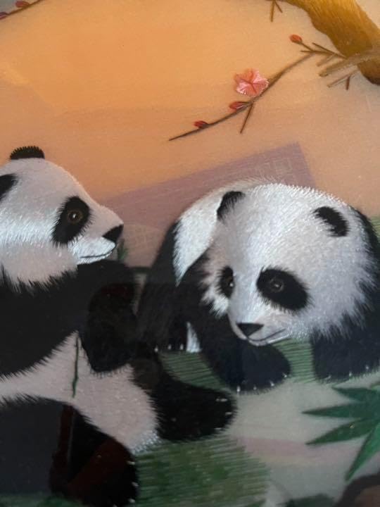 美品中国美術品工芸両面手作り可愛いパンダ かわいい 中国 パンダ