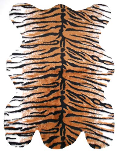 Holzdrehteile Tigerfell Vorleger Bettvorleger Plüsch Teppich Plüschfell Fell Tiger