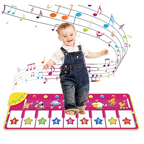 Preisvergleich Produktbild Baby Klavier Musikmatten, Elektronische Musik Tanzmatte Tier Tastatur Spielmatte 8 Tierstimmen Klaviertastatur Spielzeug Musik Matte Kinderspielzeug 1-6 Jahre Mädchen Kinder Geschenke