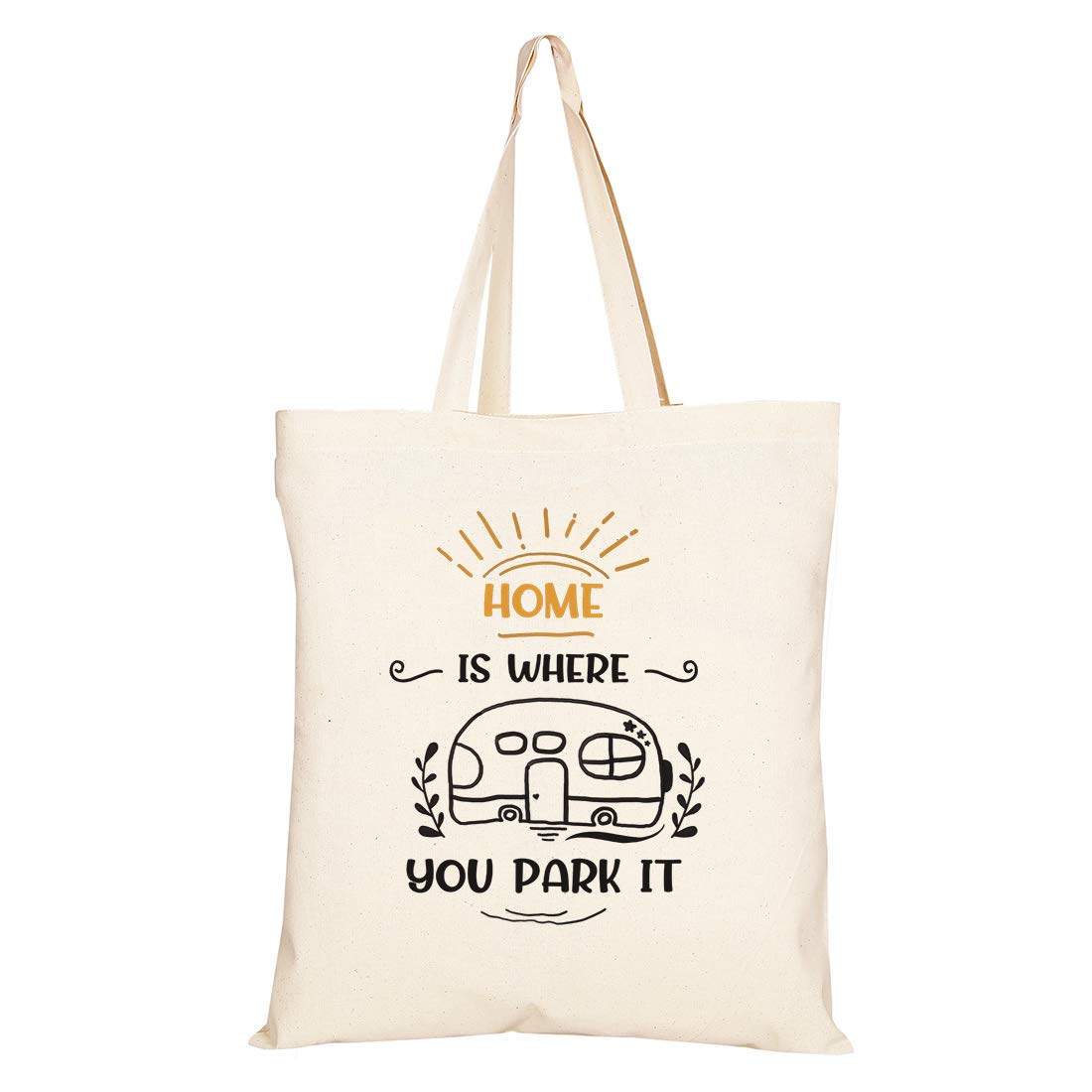 Home Is Where You Park It - Funny Canvas Tote Bag Gift - Outdoor Camping Tote - Family Gathering Gift - Christmas Vacation Gift