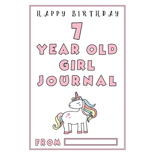 7 year Old Girl Journal: Girls First Journal with Black and White Ruled lines, Birthday Gifts for Girls; 7 Year Old Girl Gifts (Girls Birthday Gifts)