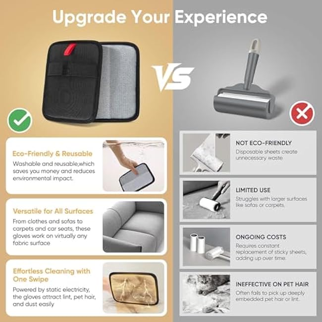 Magic Brush Pet Hair Remover, Pet Hair Remover-Electrostatic for Furniture, Clothing, Reusable Double Sided Fur & Lint Remover for Cats & Dogs, Washable, Upgraded Animal Fur Removal Tool-1 PCS-TEb9jFaI