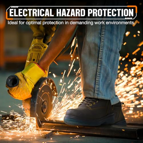 Image of NINGO Work Boots for Men, Steel Toe Waterproof Boots with Puncture Proof, Oil & Slip Resistant, Comfortable Mens Construction Boot with EH Protection, Leather Shoes for Industrial