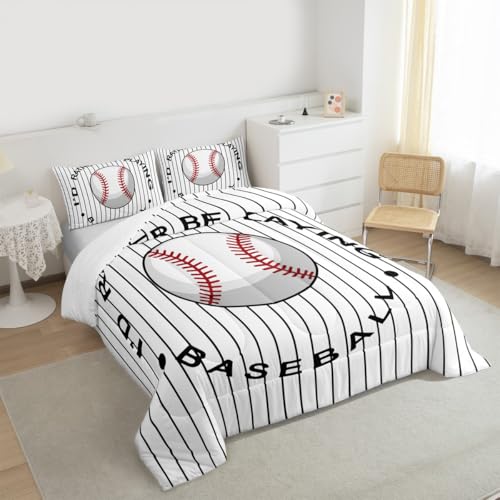 Image of Feelyou Baseball Comforter Set Full Size Bedding Set for Kids Teens