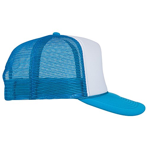 Image of OTTO Neon Polyester Foam Front 5 Panel High Crown Mesh Back Trucker Hat