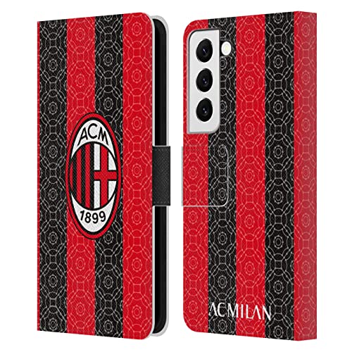 Carcasa de cuero Samsung S22 5G con diseño elegante del escudo AC Milan