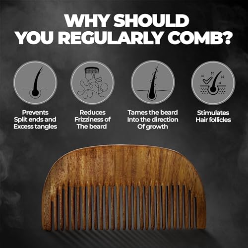 Image of Compact Wooden Comb | Style your beard hassle-free | Pocket-size Elegant Comb for hair & Beard styling | Light Weight For Healthy & Stylish Beard