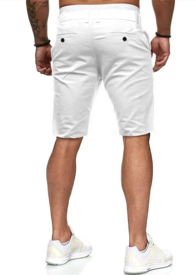 Image of HUNGSON Mens Slim Fit Shorts Stretch Chino Short Pants