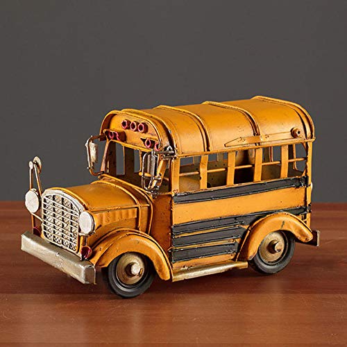 QQYDZSW Ornamenten voor de Home Standbeelden Kantoor Decoratie Sculptuur Retro Metalen Auto Creatieve Ijzer Bus Home Decoratios Ornamenten