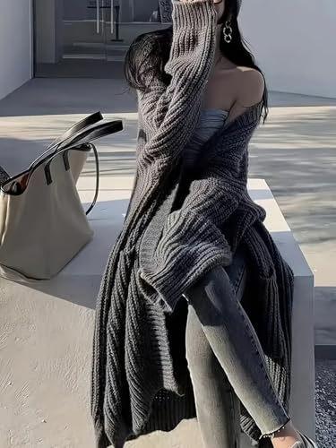 Womens Long Cardigan Sweaters Open Front Oversized Duster with Pocket for Women 2025 Fall Winter Knit Design Coats2