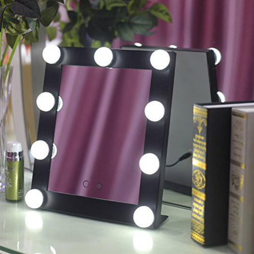 Lurrose Espelho de maquiagemTira de iluminação de luzes de espelho de toucador com LED regulável est