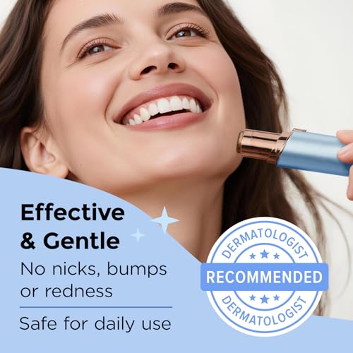 Image of Kradaa Facial Hair Removal for Women: Electric Face Razor with LED Light - Painless & Instant Results Mini Shaver for Travel Use (Paris Blue)