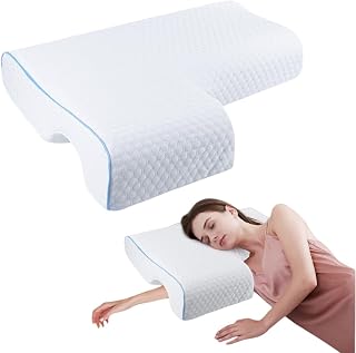 Arched Memory Cuddle Pillow for Couple, Ergonomic Anti Pressure Couples Pillow with Arm Hole - Great for Cuddling, Neck & Shoulder Pain (Right Arm)