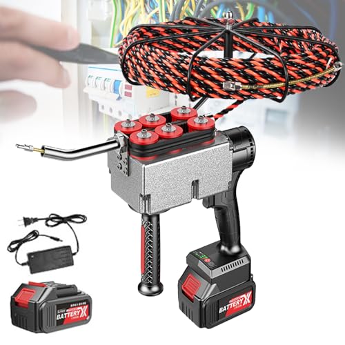 Roscadora eléctrica con batería de litio, rosca de tubo de cable de 15/30 m, velocidad de 40 m/min, herramienta hidroeléctrica para cables ocultos