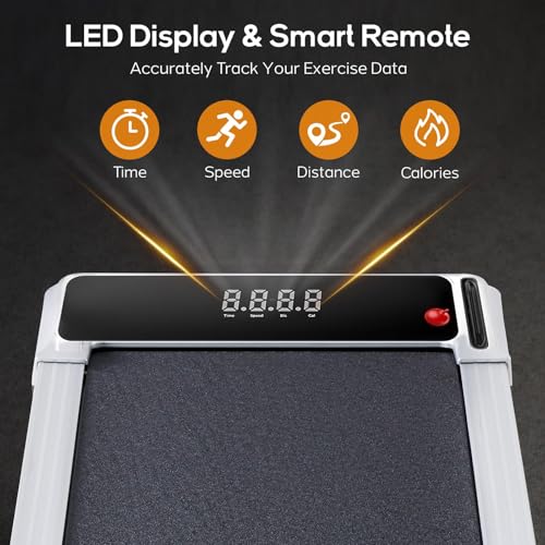Image of Walking Pad Under Desk Treadmill, Portable Compact Electric Walking Treadmill, Quiet Fitness Machine with Remote Control & LED Display for Home Office