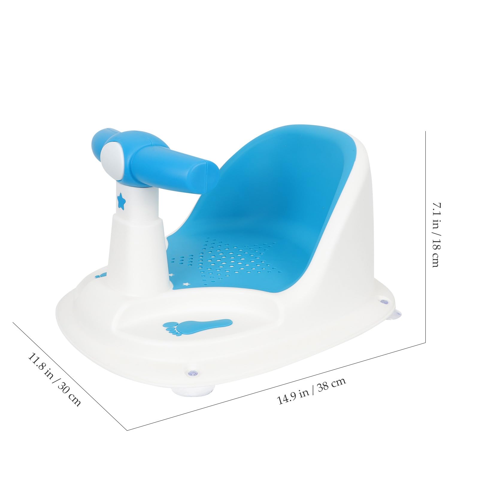 Hemobllo Seggiolino da Bagno per Bebé e Ragazzo Ragazza Supporto Confortevole, Materiale Affidabile Pp e Tpe, Sedia Antiscivolo Blu per Bagnetto la Doccia