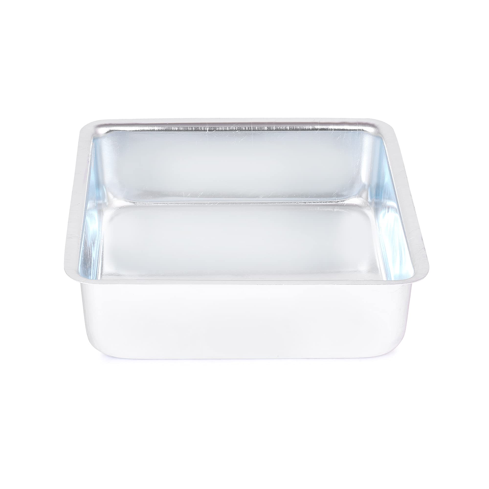HASN TRADERS 7 inch Aluminium Cake Sponge Baking Square Mould's for Microwave Convection Oven for 1 kg Cake