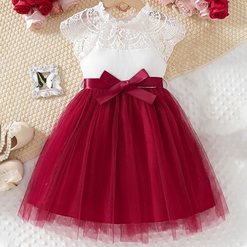 Girls Graduation Dresses Sleeveless Floral Embroidery Tulle Prom Dress Cute Puffy Wedding Party Dress with Bowknot2